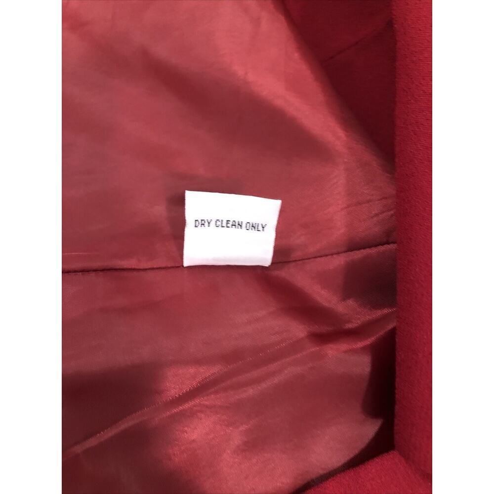 Morgan Miller 2 Pcs Skirt Suite Size 12 Red Long Sleeve 4 Button Lined Collared - Picture 10 of 14